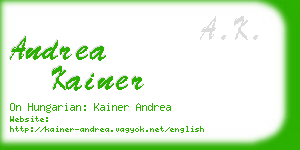 andrea kainer business card